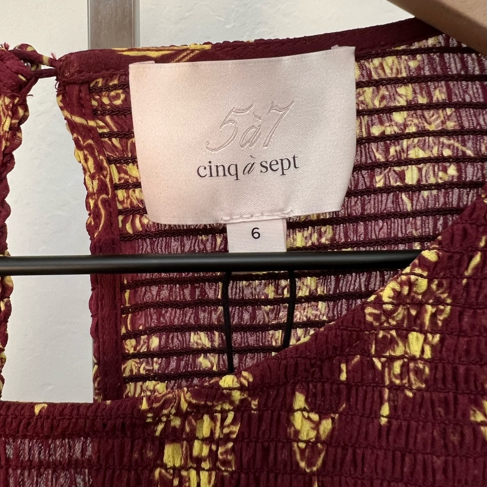 Cinq a Sept Zola Floral Print Puff Sleeve Mini Dress Sz 6 Medium - Picture 5 of 14